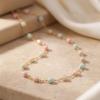 Multicolor Square Shell Beaded Chain Necklace for Women Gold Plated Stainless Steel Adjustable Handmade Fashion Neck Jewelry