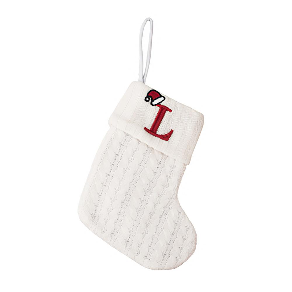 Рождественский чулок, подвесное украшение, вязание, буква, носки Санты, подвеска на рождественскую елку для дома, праздничный декор для камина