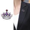 Rhinestone Crown Brooch Vintage Sweater Cardigan Coat Business Suit Lapel Pin Women Fashion Jewelry Gift Clothing Accessories