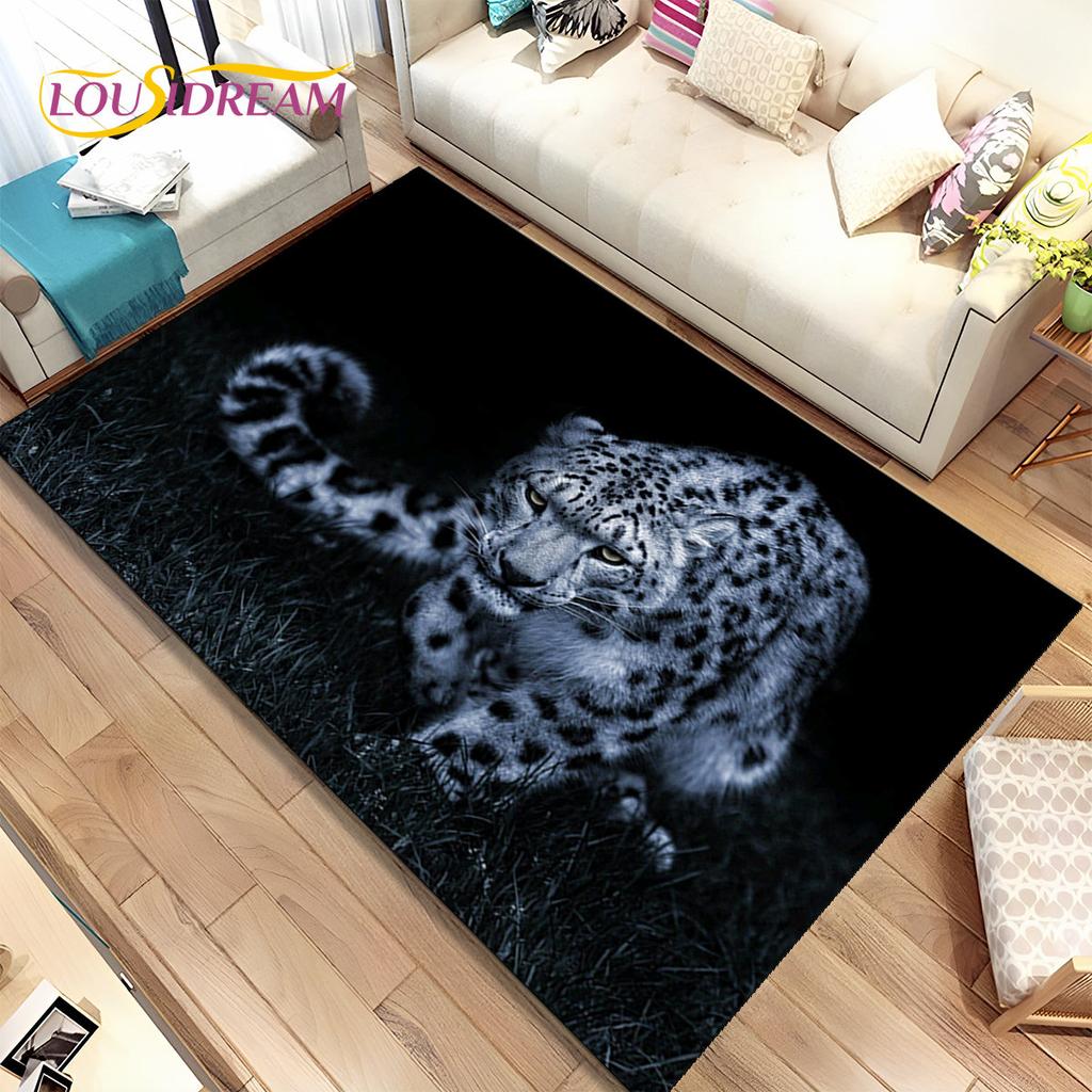 Animal Leopard Cheetah Cartoon Beast Area Rug,Carpet for Home Living Room Bedroom Sofa Doormat Kitchen Decor,Non-slip Floor Mat