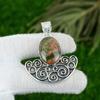 925 Silver Oval Unakite Gemstone Birthday Bezel Wedding Wife New Pendant Jewelry