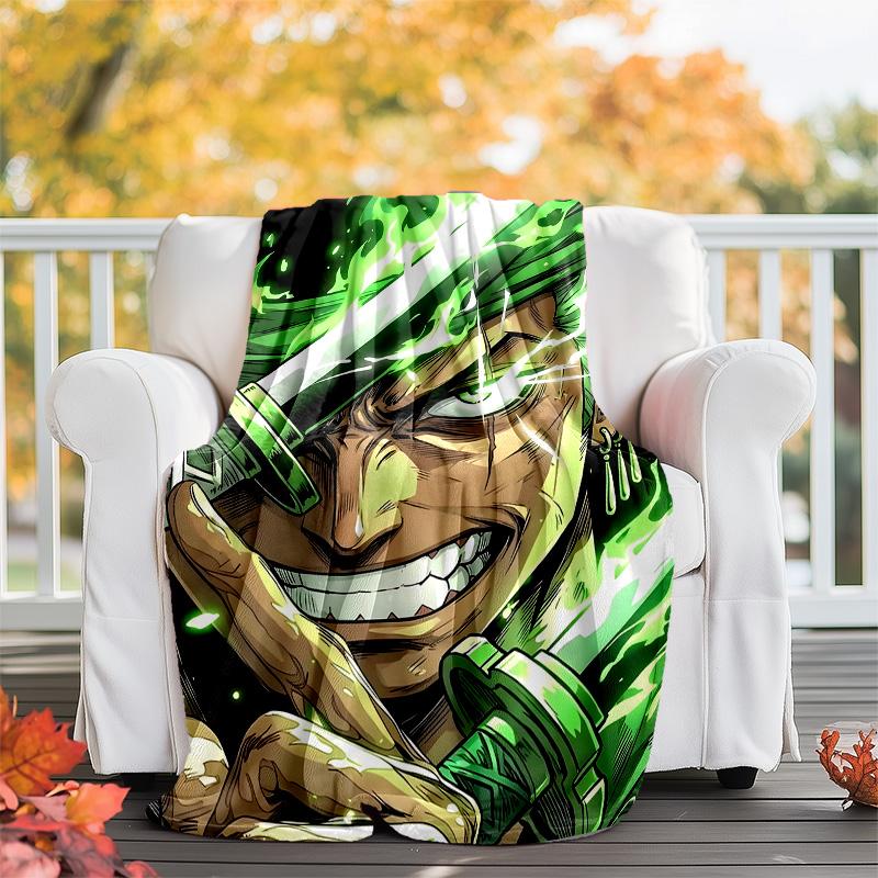 1pc Z-Zoro1 Theme Blanket - Digital Print, Polyester, Cozy for All Seasons, Perfect for Outdoor, and Travel