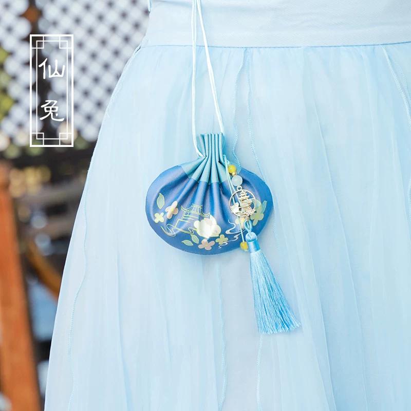 Mid-Autumn Festival Traditional Style Empty Sachet Bag, New Chinese-Style Portable Hanfu Waist Accessory, Finished Osmanthus Incense Bag, Mugwort