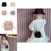 Adorable Korean Style Solid Color Girls Coin Purse With Cute Bow Fashionable Mini Chain Bag