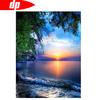 Diamond Painting Seaside Picture Of Rhinestone Sunset 5D DIY Mosaic Diamond Embroidery