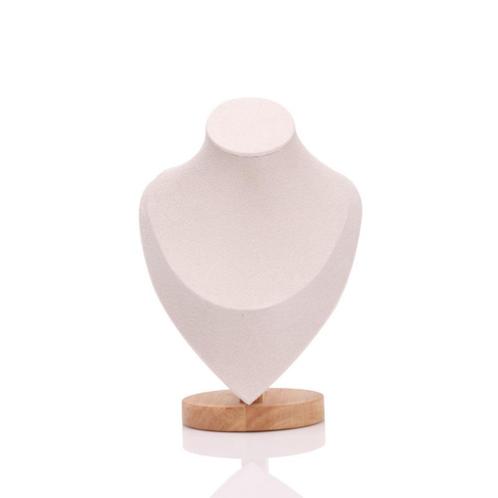 Wooden Necklace Display Rack Suede Display Model High Quality Neck Display Props Necklace