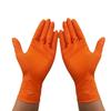 10/30Pcs Disposable Gloves With Diamond Textured Grip For Mechanic Safety And Work Gloves Heavy Duty Orange Nitrile Gloves