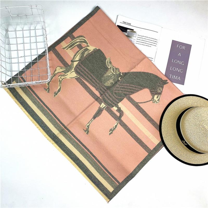 Осенний новый женский шарф из имитации кашемира, зимняя длинная жаккардовая лошадь, двухсторонний теплый и холодный платок