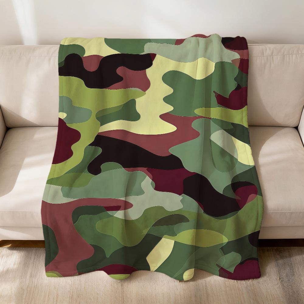 Fashion Retro Colorful Camouflage Art Flannel Soft Warm Plush Blanket Sofa Living Room Pet Hogar Bedroom Gift Home Car Portable