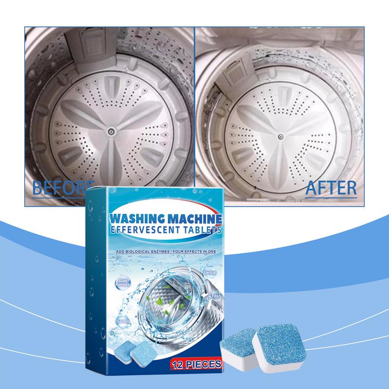Washer Cleaner Tablets 12pcs Cleaning Tablets For Washing Machines Washing Machine Tub Cleaner Multifunctional Clothes Washer