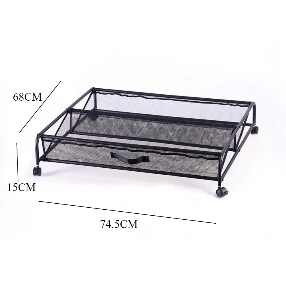 Портативная стойка для хранения обуви из углеродистой стали, полка для обуви на роликах, ящики для хранения на дне кровати, многофункциональная сетчатая стойка для обуви, экономящая место