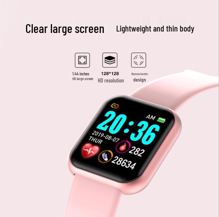Y68 D20 Smart Bracelet: Heart Rate & Blood Pressure Monitor, Macaron Health Reminders, Pedometer, Cross-border Bestseller.