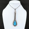 Tibetan Turquoise Pendant Copper Wire Wrapped Gemstone Pendant Handmade Pendant Copper Wire Wrapped Jewelry Guitar Pendant Jewelry For Gift