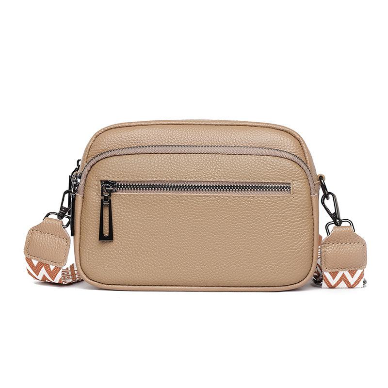 Сумка для мобильного телефона из натуральной кожи Широкий плечевой ремень Женская одноплечевая сумка Многокарманная сумка кроссбоди Женская сумка