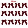12pcs Small Velvet Bow Christmas Tree Decoration Soft Bowknot Hanging Enhances Holiday Atmosphere for DIY Use for Christmas Party Family Wedding