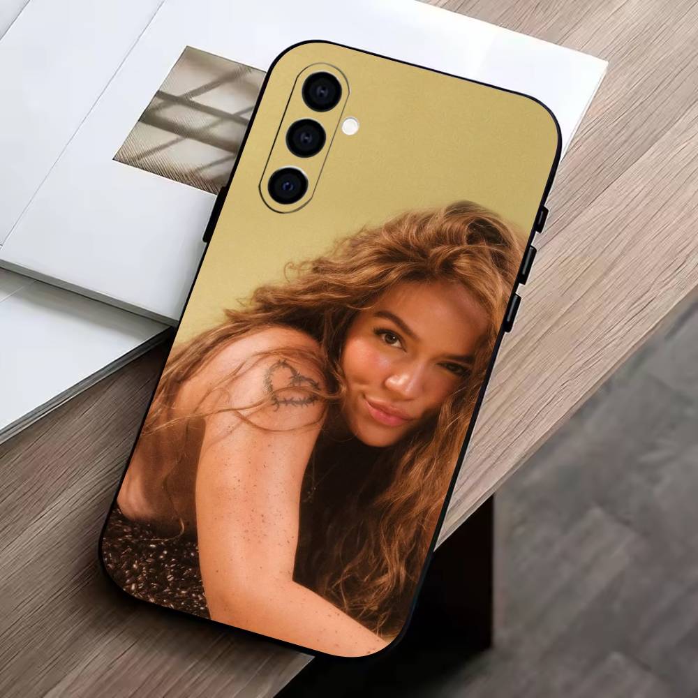 Singer K-Karol G Amargura Phone Case Black Silicone Soft For Samsung Galaxy A73,A72,A71,A70,A53,A52,A51