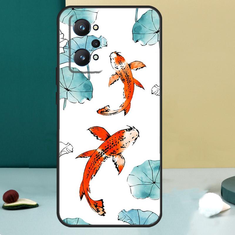Рыба Кои Инь Ян Для Realme 13 12 10 11 14 Pro Plus GT 6 5 6T GT7 Pro C55 C53 C51 C21Y C25S C75 C67 C61 Чехол