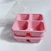 2pcs 4-compartment bento boxes with lids, microwave & dishwasher safe, 4 colors, ideal for meal prep, office, camping & school
