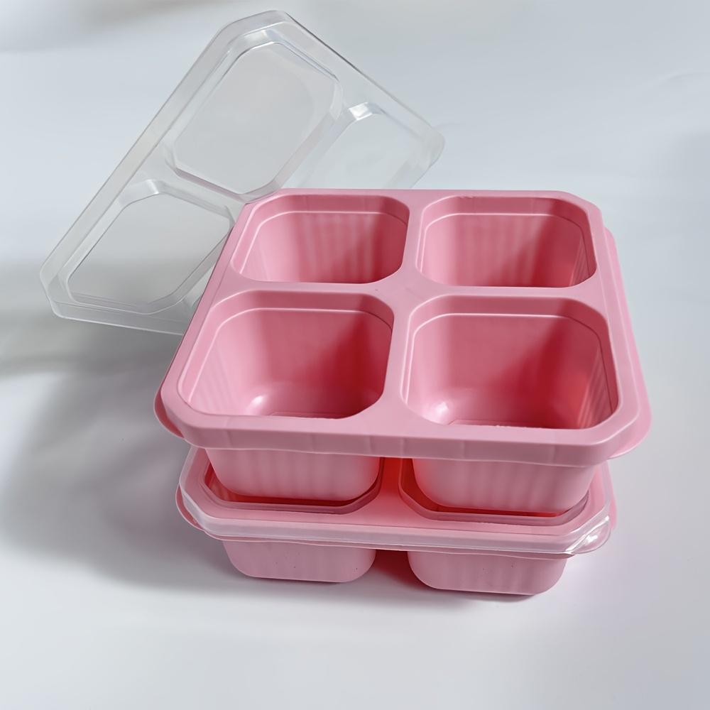 2pcs 4-compartment bento boxes with lids, microwave & dishwasher safe, 4 colors, ideal for meal prep, office, camping & school