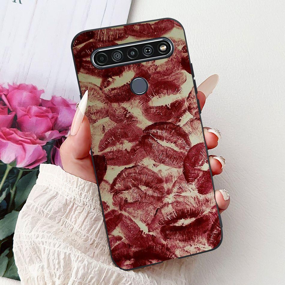 Для LG K41S K51S 2020 Элегантный Чехол для Телефона с Цветочным Котом, Для LG K41S K51S LM-K410 LM-K510 Черный Силиконовый Мягкий Чехол