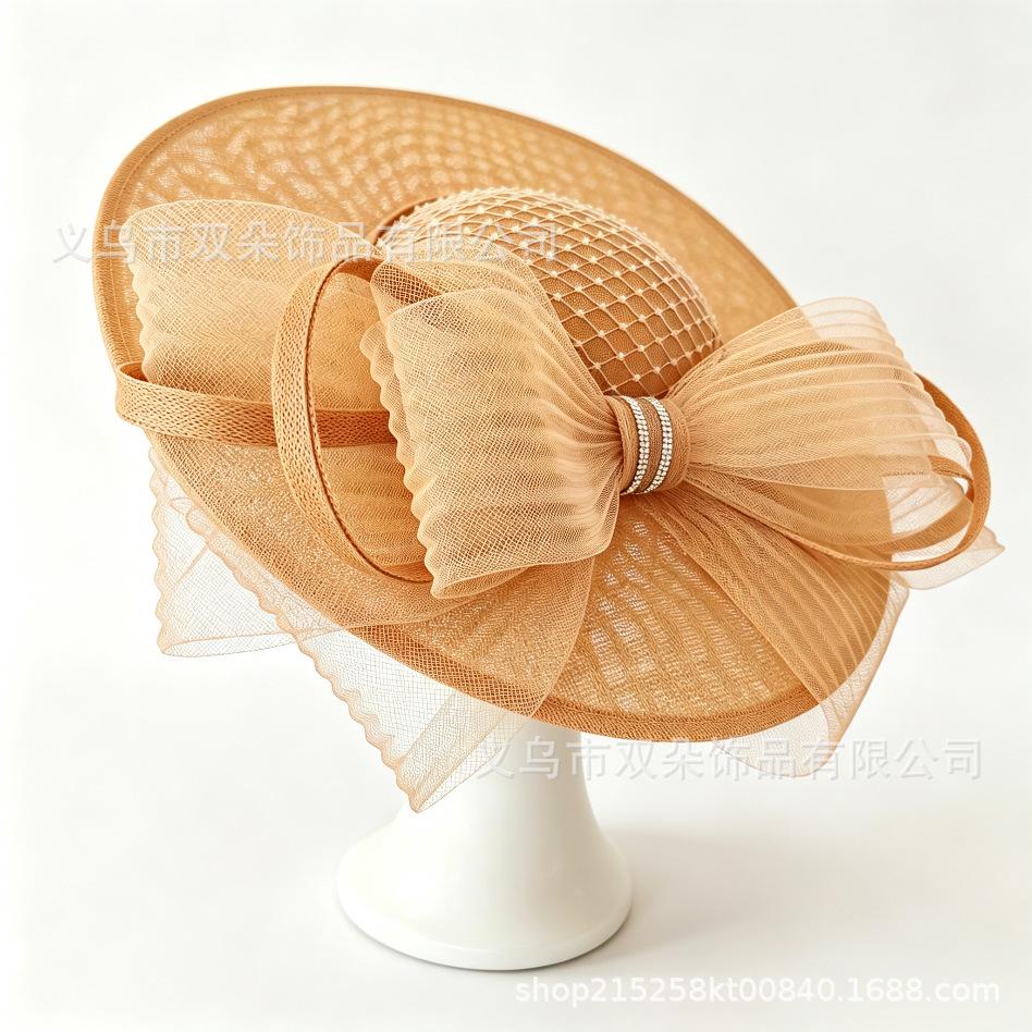 Hot-selling British Racing Festival hemp top hat mesh design stage performance retro dress headgear hat decoration