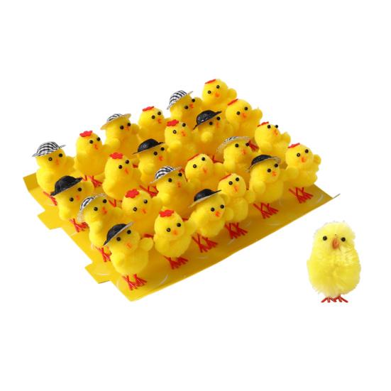 24/36Pcs Easter Fur Chicks Adorable Appearance Mini Size Wide Application Fluffy Soft Plush Toys Easter Chicks Party Decorations