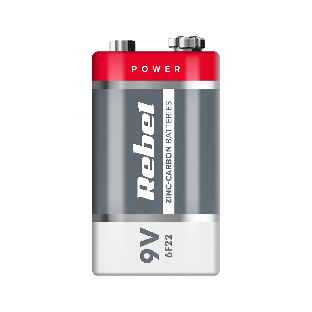 Rebel 6F22 Zinc Carbon Batteries Blister