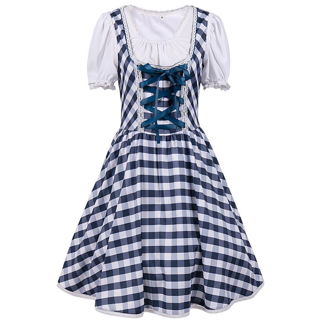 Женское повседневное пивное платье с коротким рукавом и спущенным плечом, баварская женская одежда