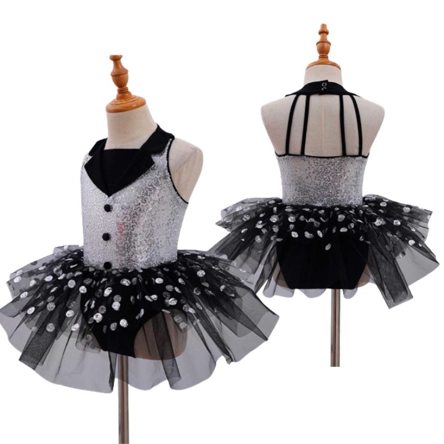 Балетное трико для девочек с открытой спиной, платье с блестящей юбкой, детские блестящие костюмы для гимнастики, латинского джаза