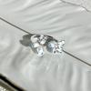 Stacking cream wind blue gradual change blue butterfly flower language smart flower butterfly ring women's fashion cold wind index finger ring