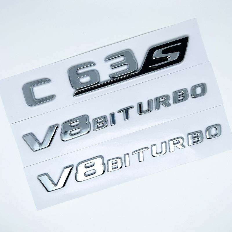 Car Tuning For Mercedes Benz AMG C Class W204 W205 C63 C63S Letter Logo 3D ABS Sticker Car Rear Trunk Emblem Nameplate Decals ZA1