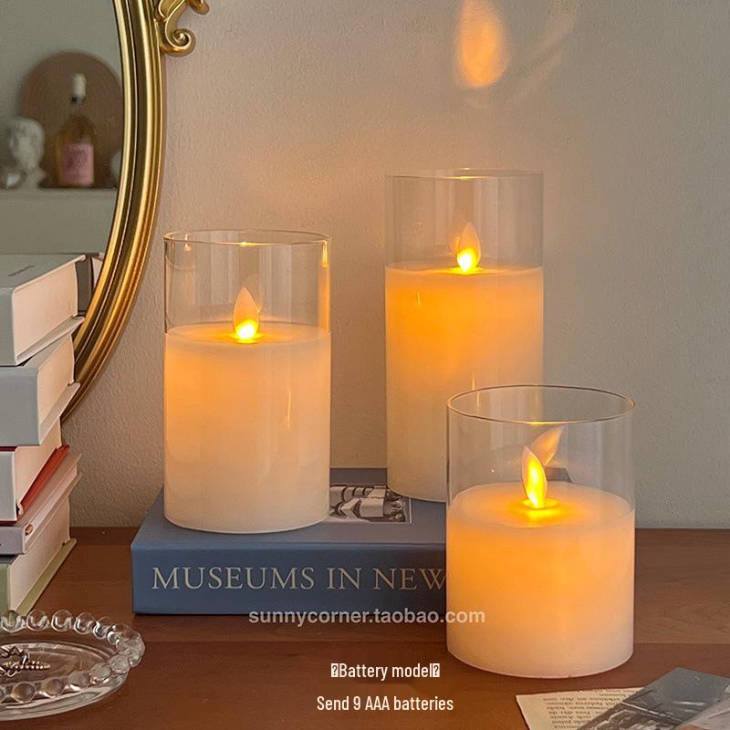 Светодиодная свеча-ночник с качающимся фитилем – Креативное настольное украшение для создания атмосферы в спальне