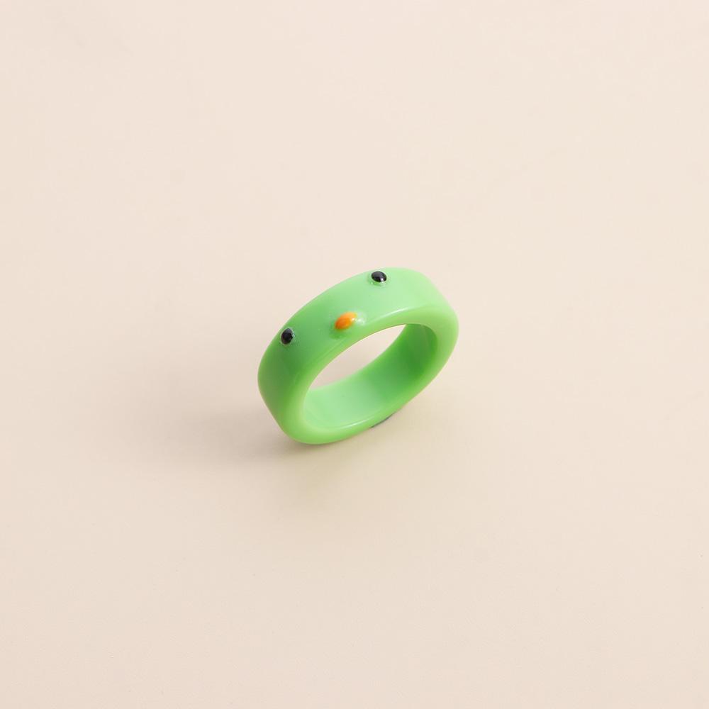 Geometric Animal Girls Women Colorful Contrast Resin Ring Acrylic Fashion Jewelry Frog Finger Rings