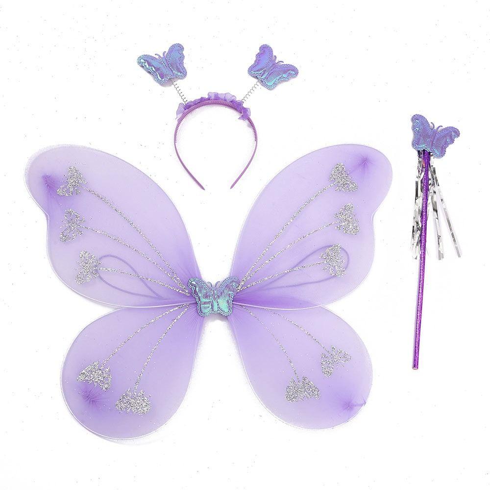 Dressing Up Kids Butterfly Headband Wings Party Props Glitter Butterfly DIY Fairy Wing Girls