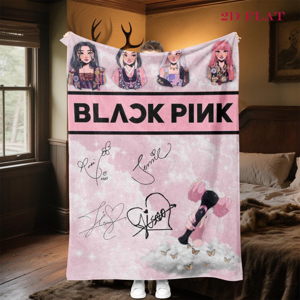 Blackpink Heartbeat Glow blanket Home Decor blanket Machine washable Digital printing Air conditioning blanket