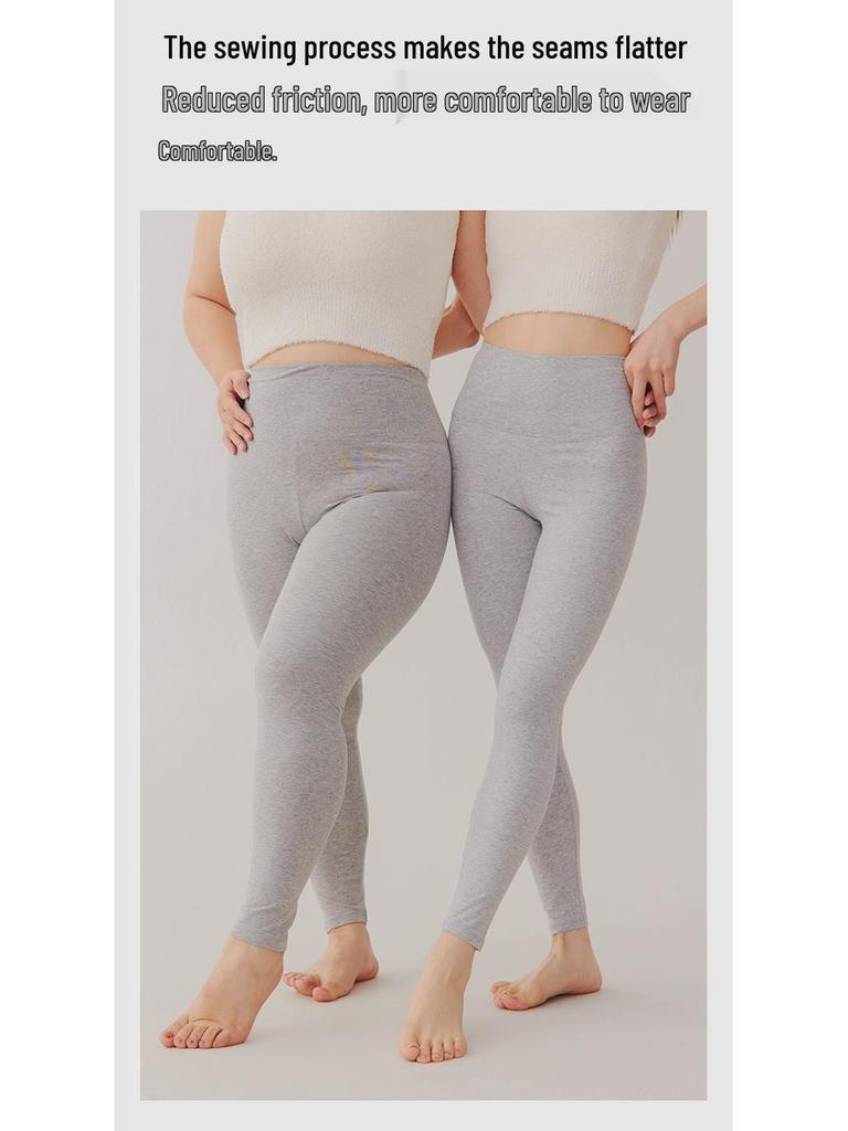 Женские хлопковые леггинсы с высокой талией, облегающие, теплые, для осени/зимы