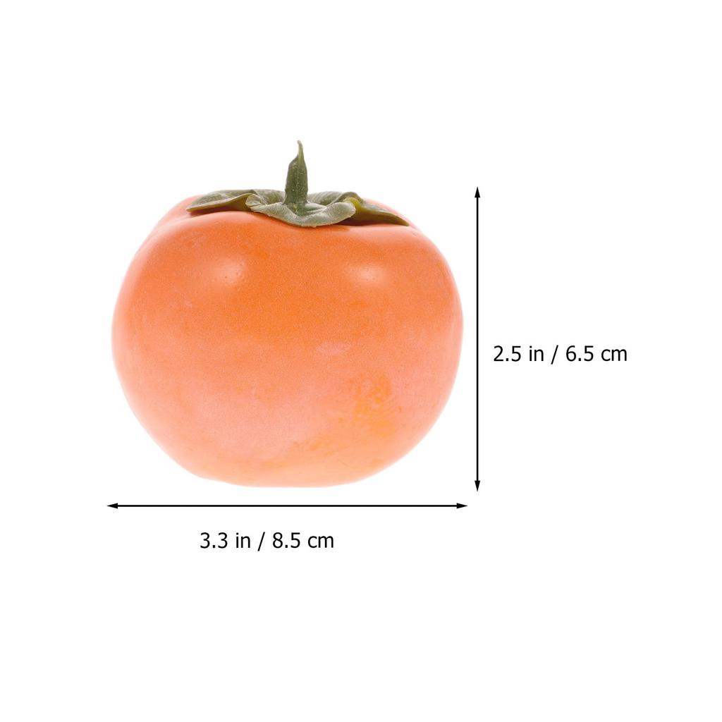 Образец еды DOITOOL 6 хурма Фигурка желтая хурма Модель фрукта Украшение фрукта Имитация хурмы Фруктовая витрина Интерьер желтая хурма