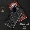 Защитный чехол из натуральной кожи для Honor 70/70SE/70Pro: Череп крокодила полупакет