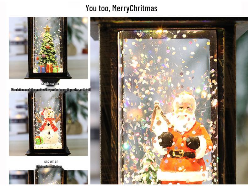 Christmas Santa Claus Crystal Lantern & Ornament