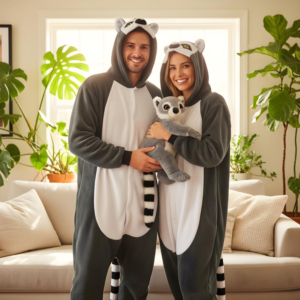 Onesie Kigurumi Pajamas Costume Lemur : 145 - 155Cm