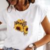(Asian Size) Tee Top Fashion T Shirt Leopard Flower Lovely Trend Cute Sweet Women Print Lady Female Clothing Casual Short Sleeve Graphic T-shirt