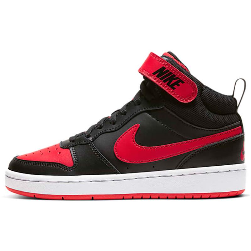 Nike Кроссовки Court Borough Mid 2 Черный Университетский Красный GS CD7782-003