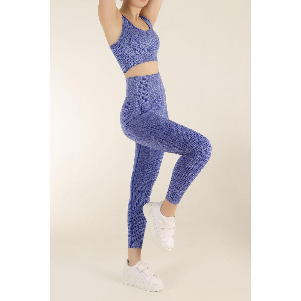 Меланжевый спортивный бюстгальтер и колготки