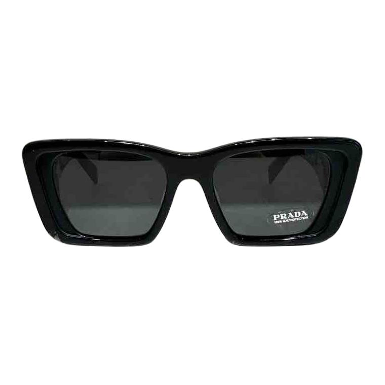 Prada Logo Print Square Sunglasses Women sunglasses Black 0PR08YSF1AB5S051