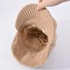 Мягкая бейсболка для защиты ушей, женская зимняя теплая вязаная шерстяная кепка для защиты от холода