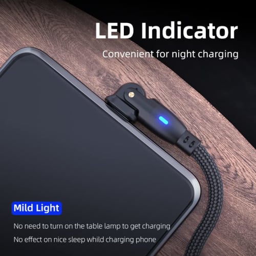 Micro USB Cable L Shape 180 Degree Rotation 2.4A Quick Charging & Data Transfer Made of Reinforced TPE USB Type A To Micro B Cable Micro Charging Cord