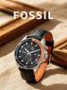 Fossil Мужские часы-хронограф Wakefield с черным циферблатом и черным кожаным ремешком - CH2953
