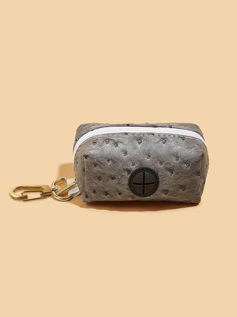Premium Dog Poop Bag Holder for Leash,PU Leather Bag Dog Poop Bag Dispenser Doggie Waste Bag Holder Puppy Poop Bag Carrier Fits