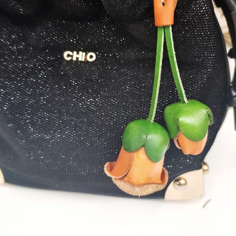 Плюшевый кожаный брелок для сумки, подвеска в виде цветочного шара, роскошная мода, высококачественный цветок личи, подвеска для автомобиля, украшение, аксессуары для сумок