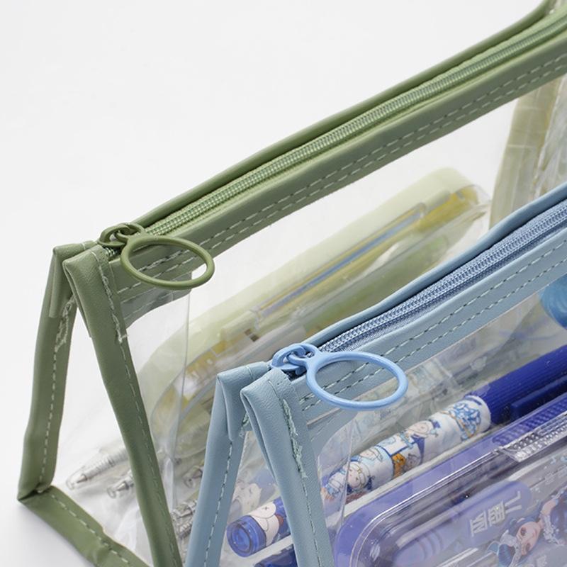 PVC Kawaii Transparent Pencil Case Waterproof Pencil Bags for Students Stationery School Supplies Portable Pen Pencil Pouch Bag